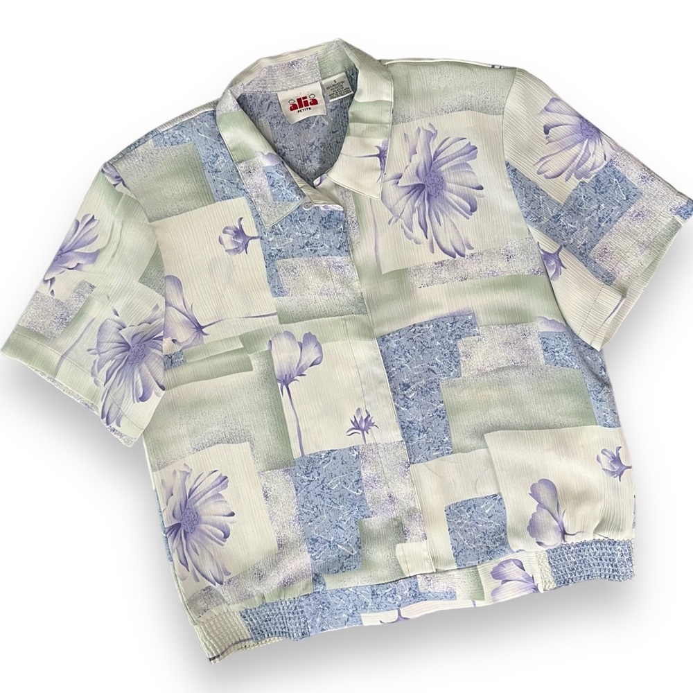 Pastel Floral Patchwork Vintage Blouse